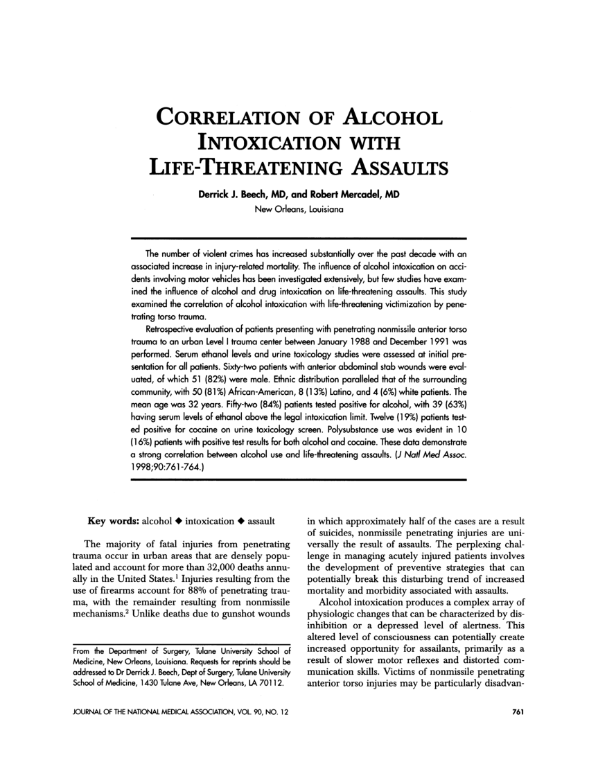 alcohol intoxication case study