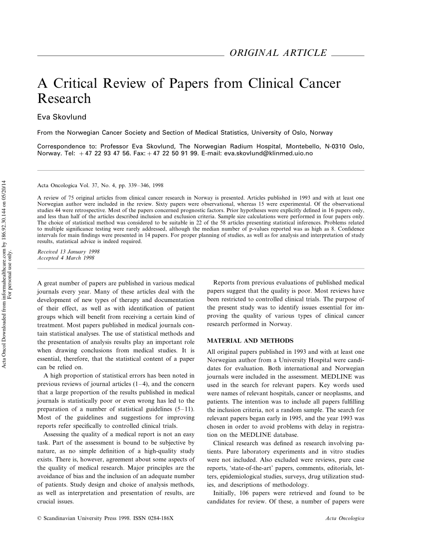 clinical cancer research guide for authors