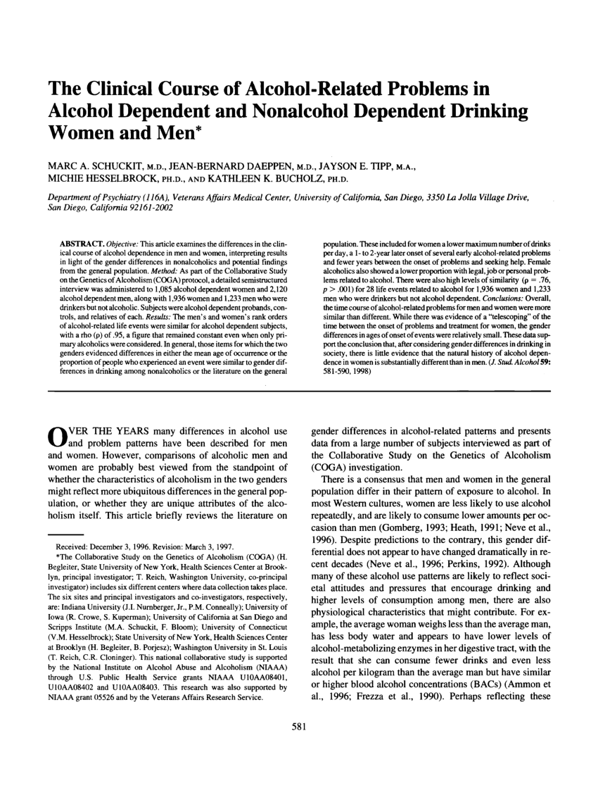 (PDF) The clinical course of alcoholrelated problems in alcohol