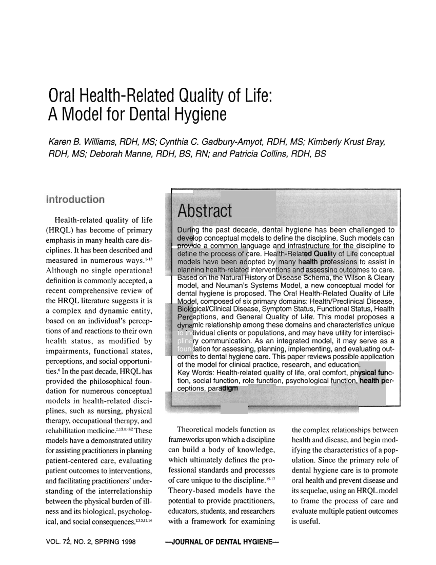 research paper oral health hygiene