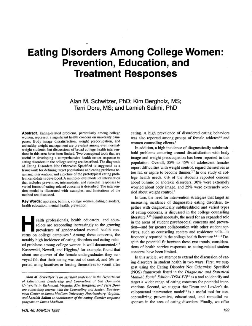 Eating Disorders Among College Women