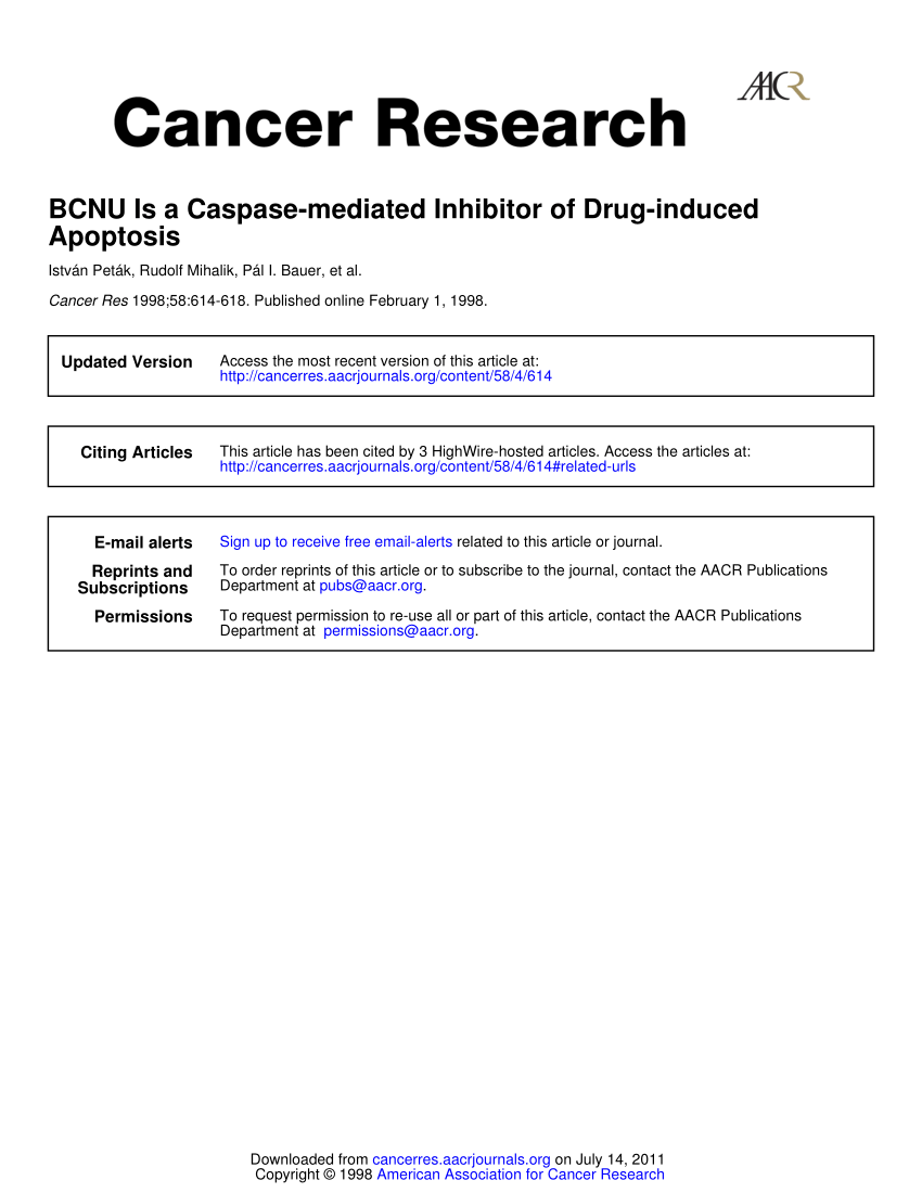 Pdf nu Is A Caspase Mediated Inhibitor Of Drug Induced Apoptosis