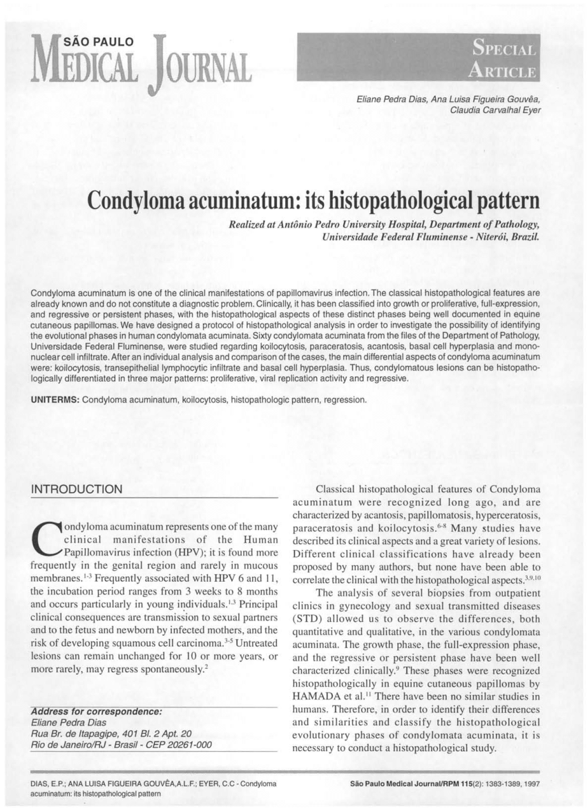 condyloma acuminatum patológia körvonalazódik