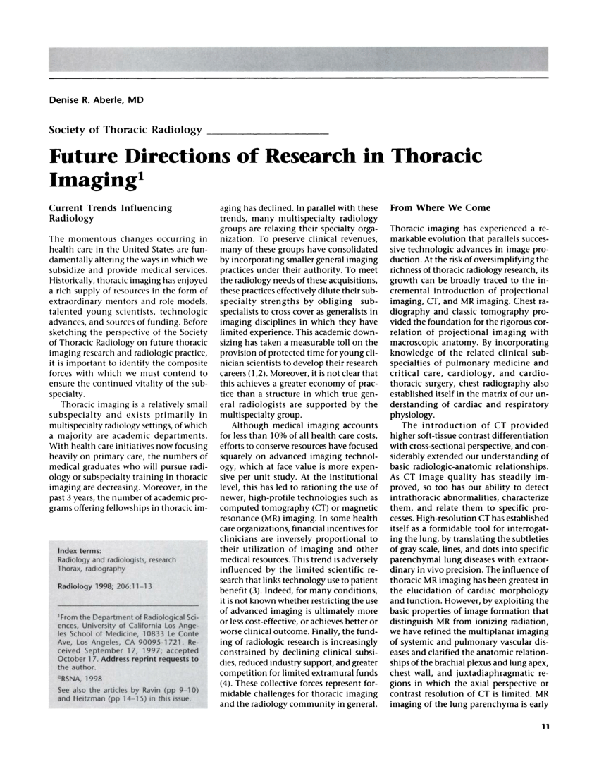 (PDF) Society of Thoracic Radiology. Future directions of research in