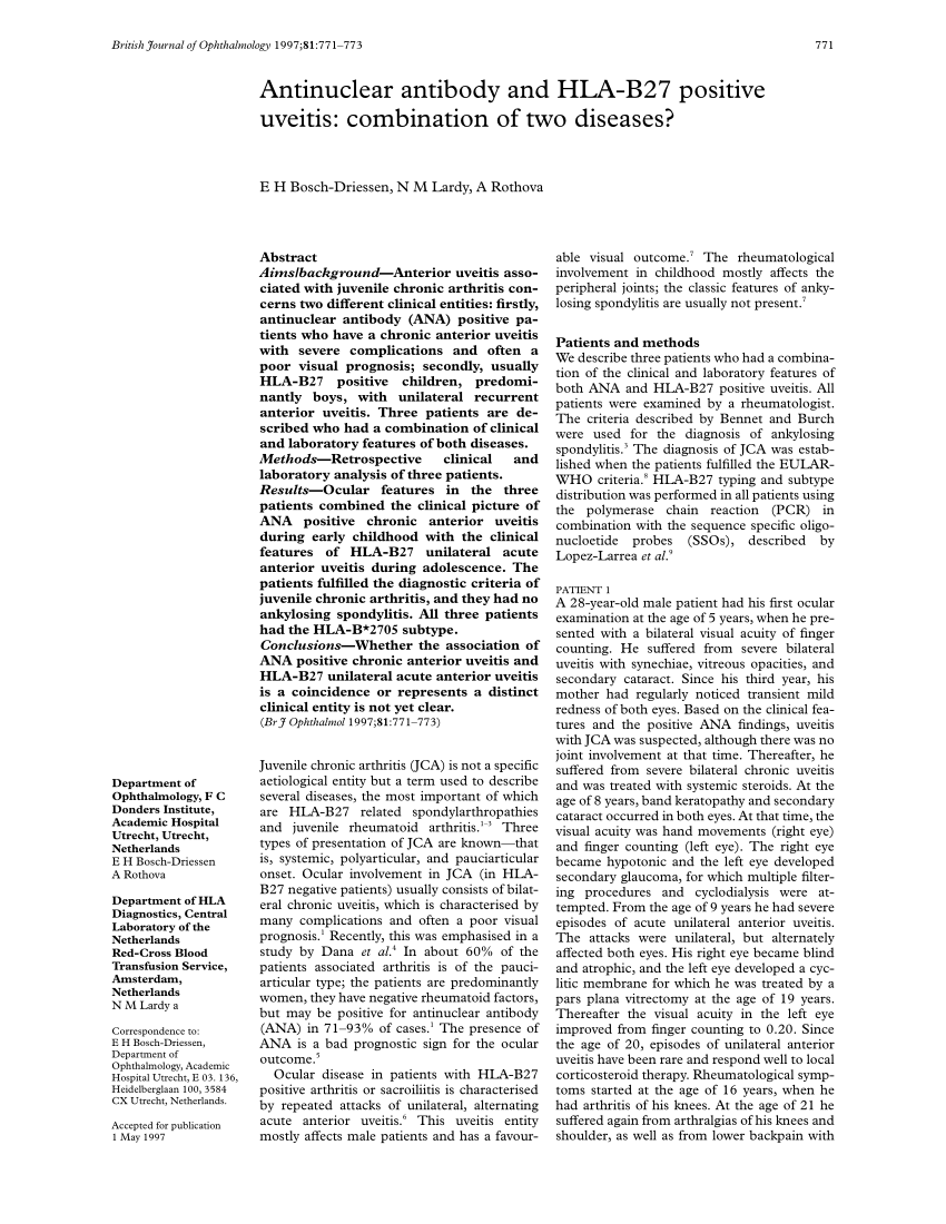 factor reumatoide hla b27)