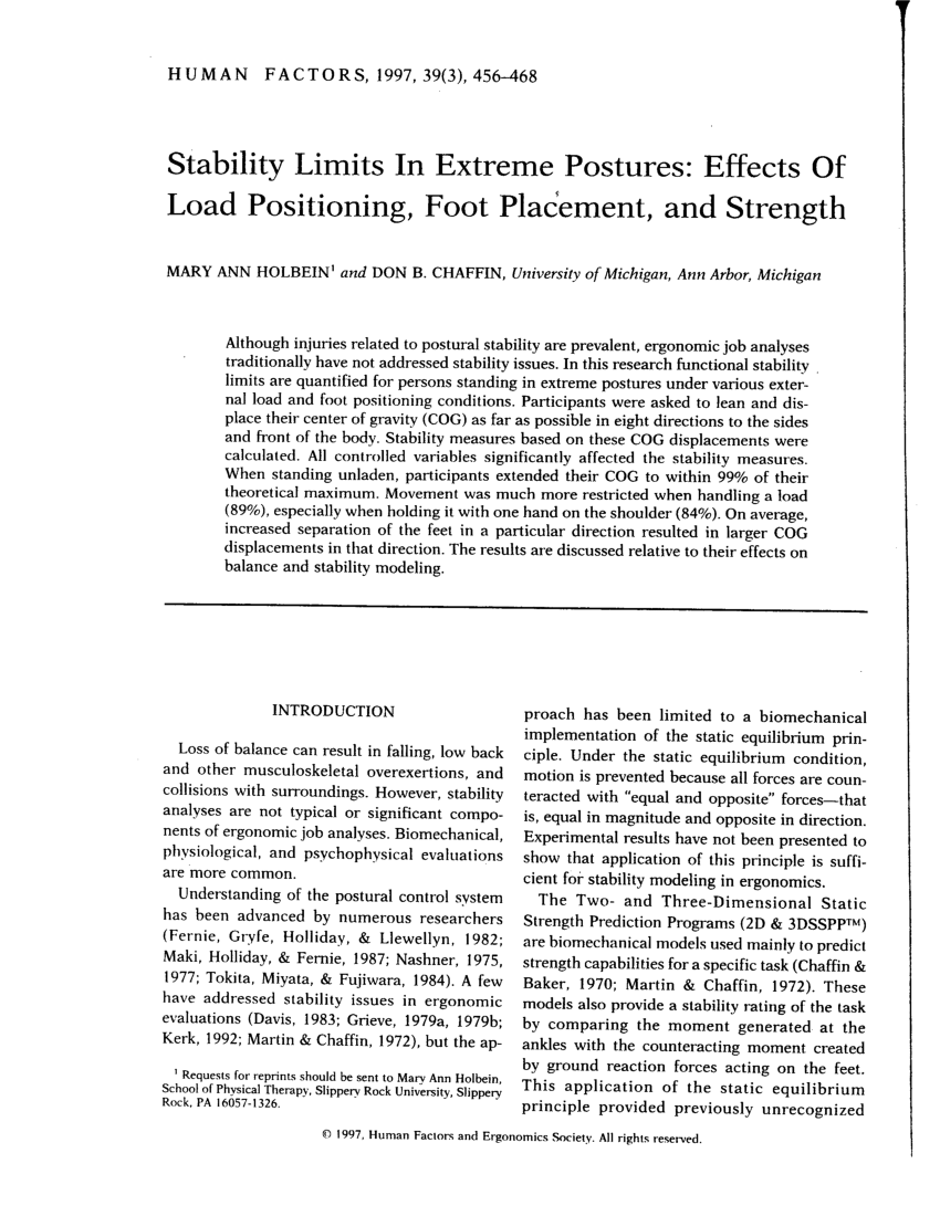 PDF) Stability Limits In Extreme Postures Effects Of Load Positioning, Foot Placement, and Strength pic