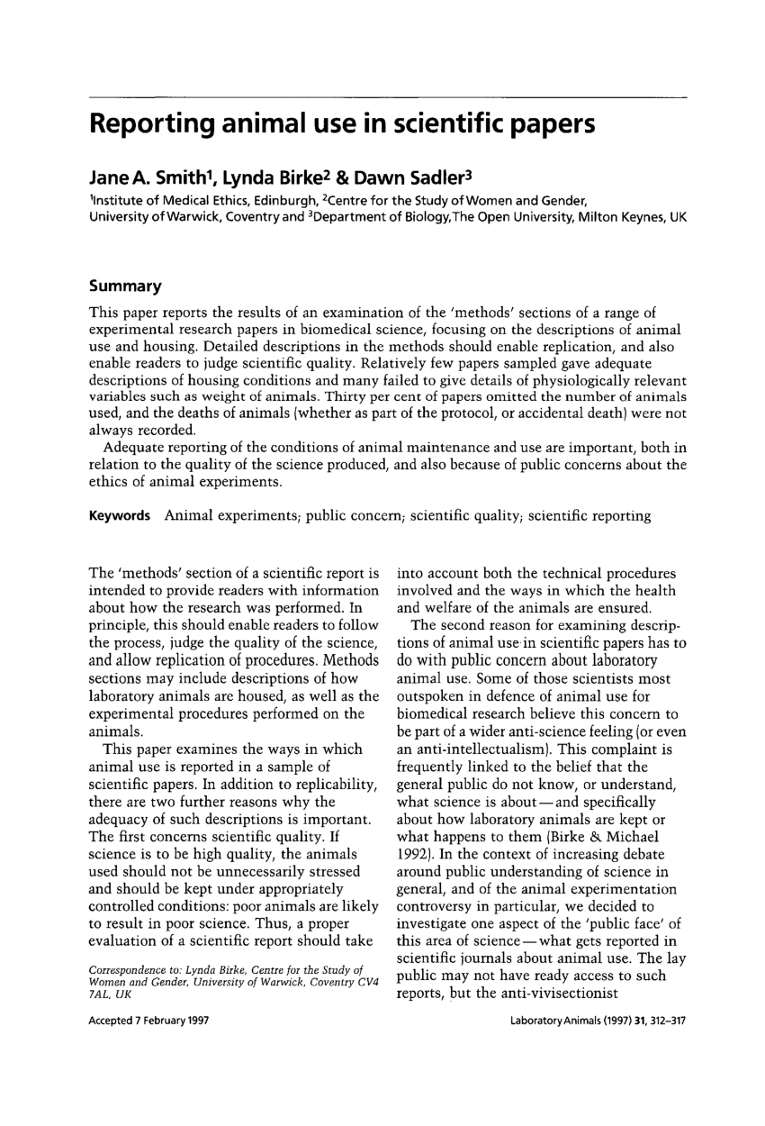 animal research paper pdf