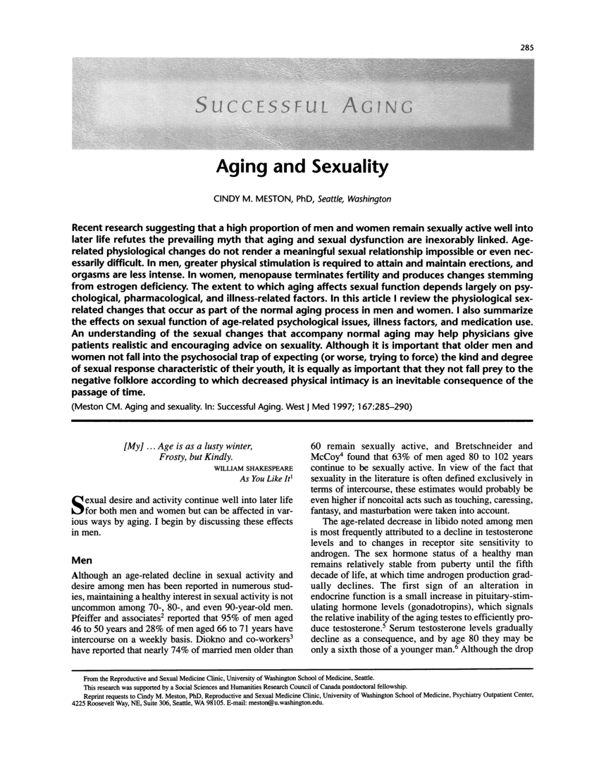 PDF) Aging and sexuality