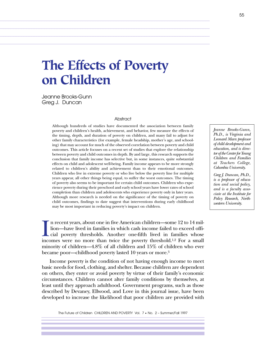 research paper about poverty affects education