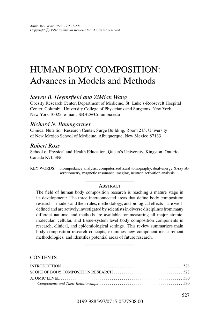 body composition research paper