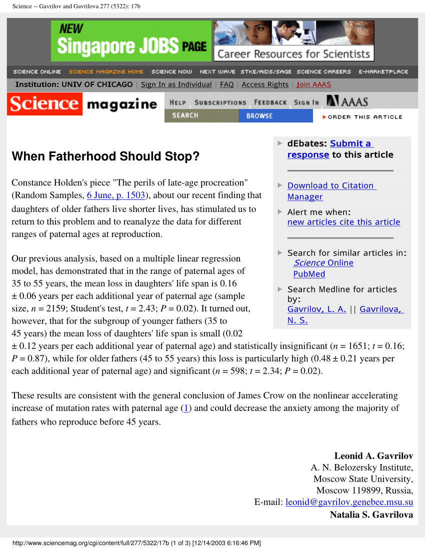 Pdf When Fatherhood Should Stop