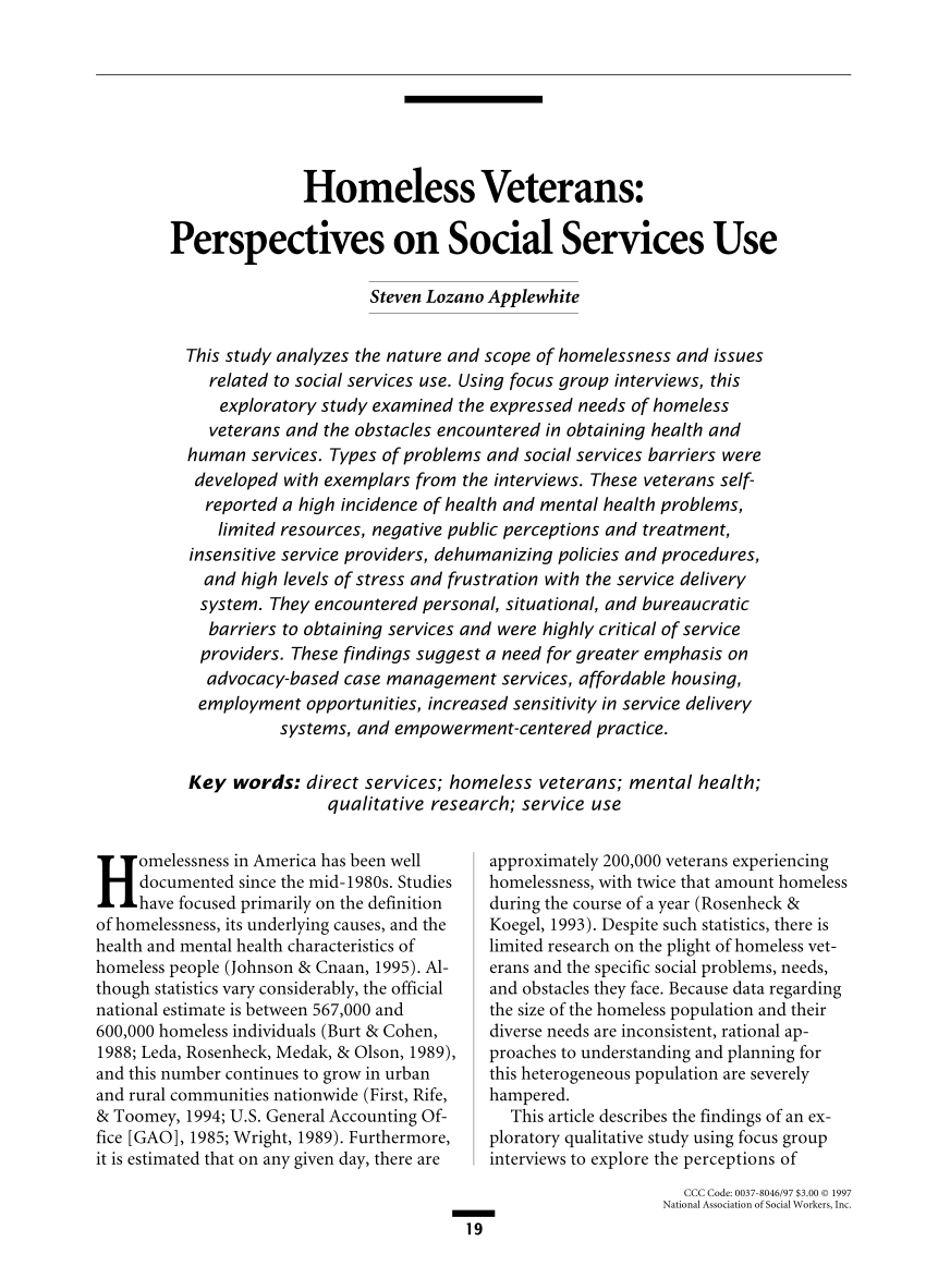 Research paper on homelessness