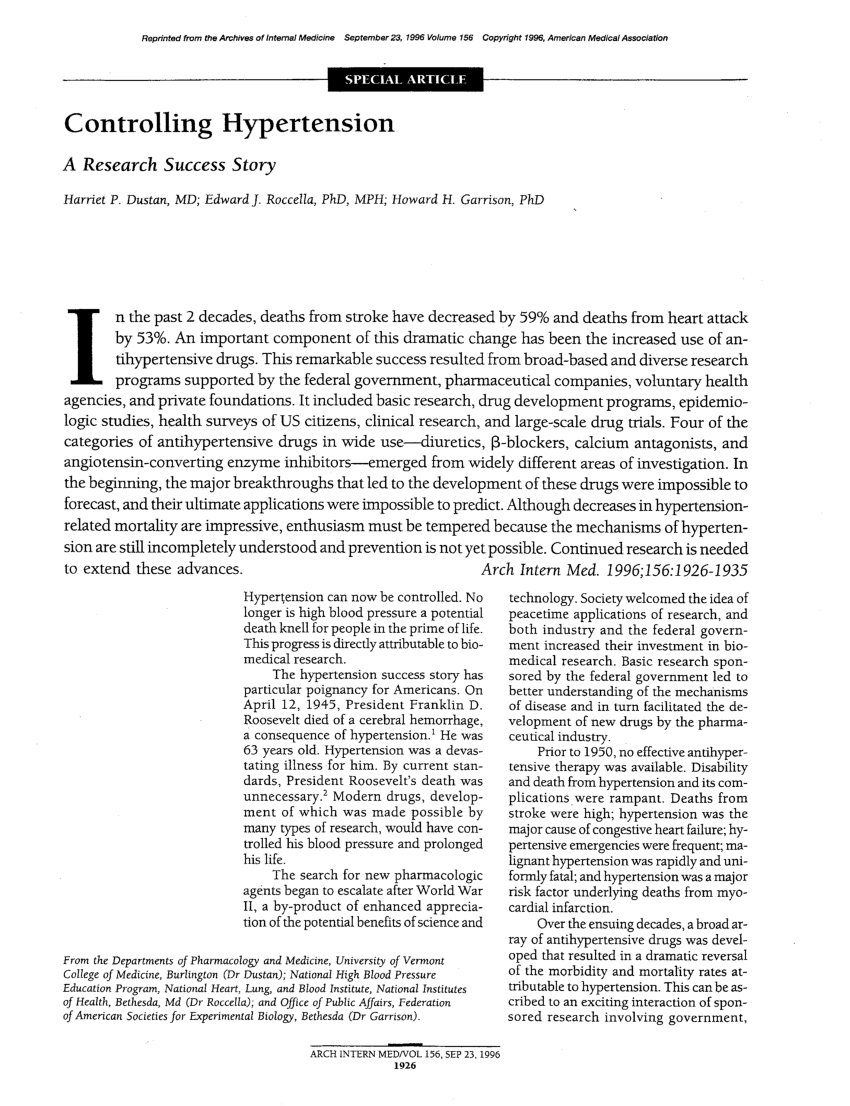 research topics related to hypertension