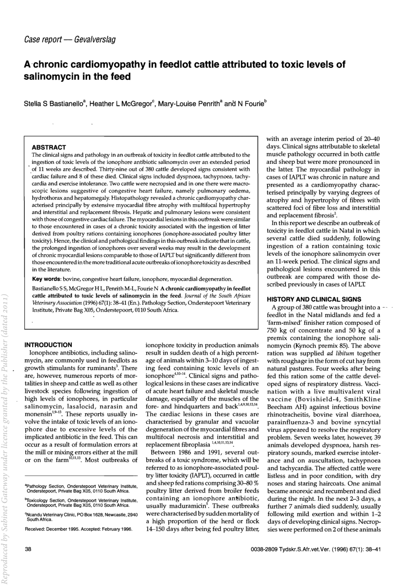 PDF) Causes of death in feedlot beef cattle and their control: a brief  review