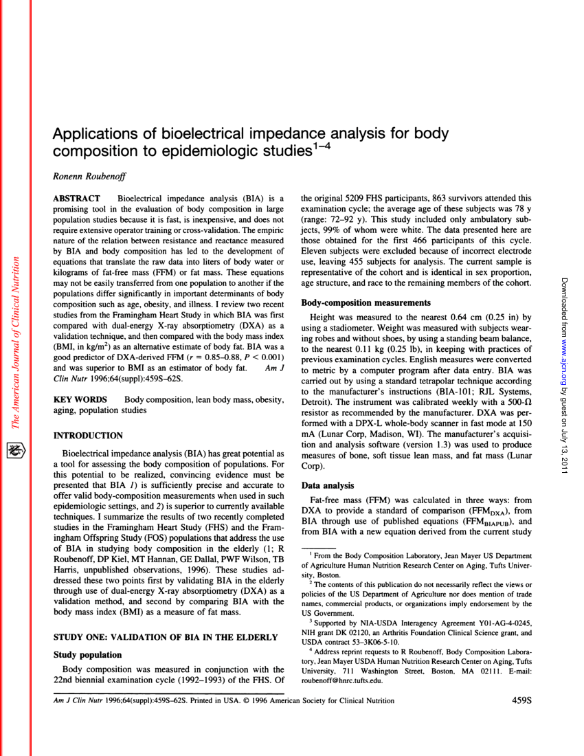 Bioelectrical impedance analysis (BIA): beyond BMI