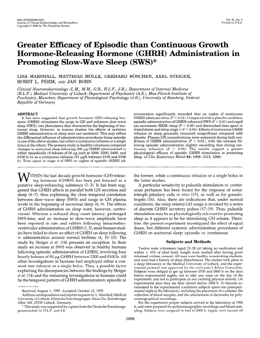 Pdf Greater Efficacy Of Episodic Than Continuous Growth Hormone