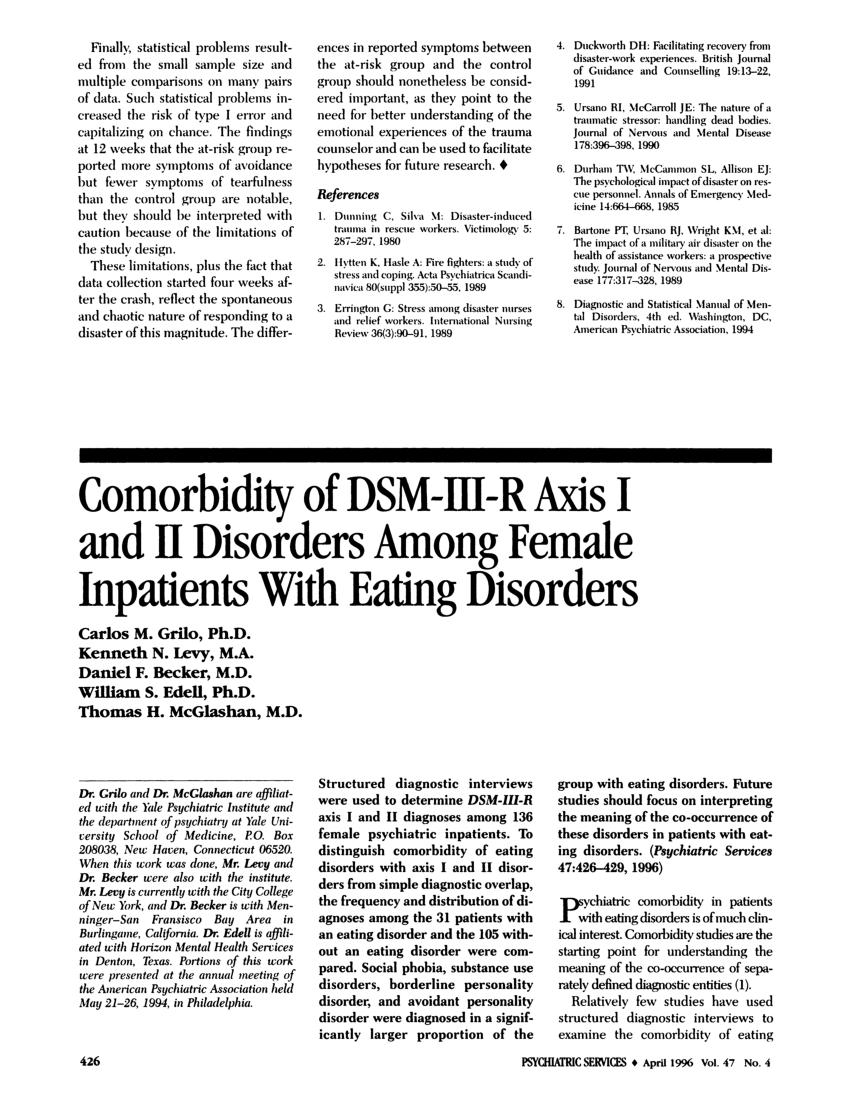 PDF) DSM-III-R axis I and II disorders in inpatients with eating ...