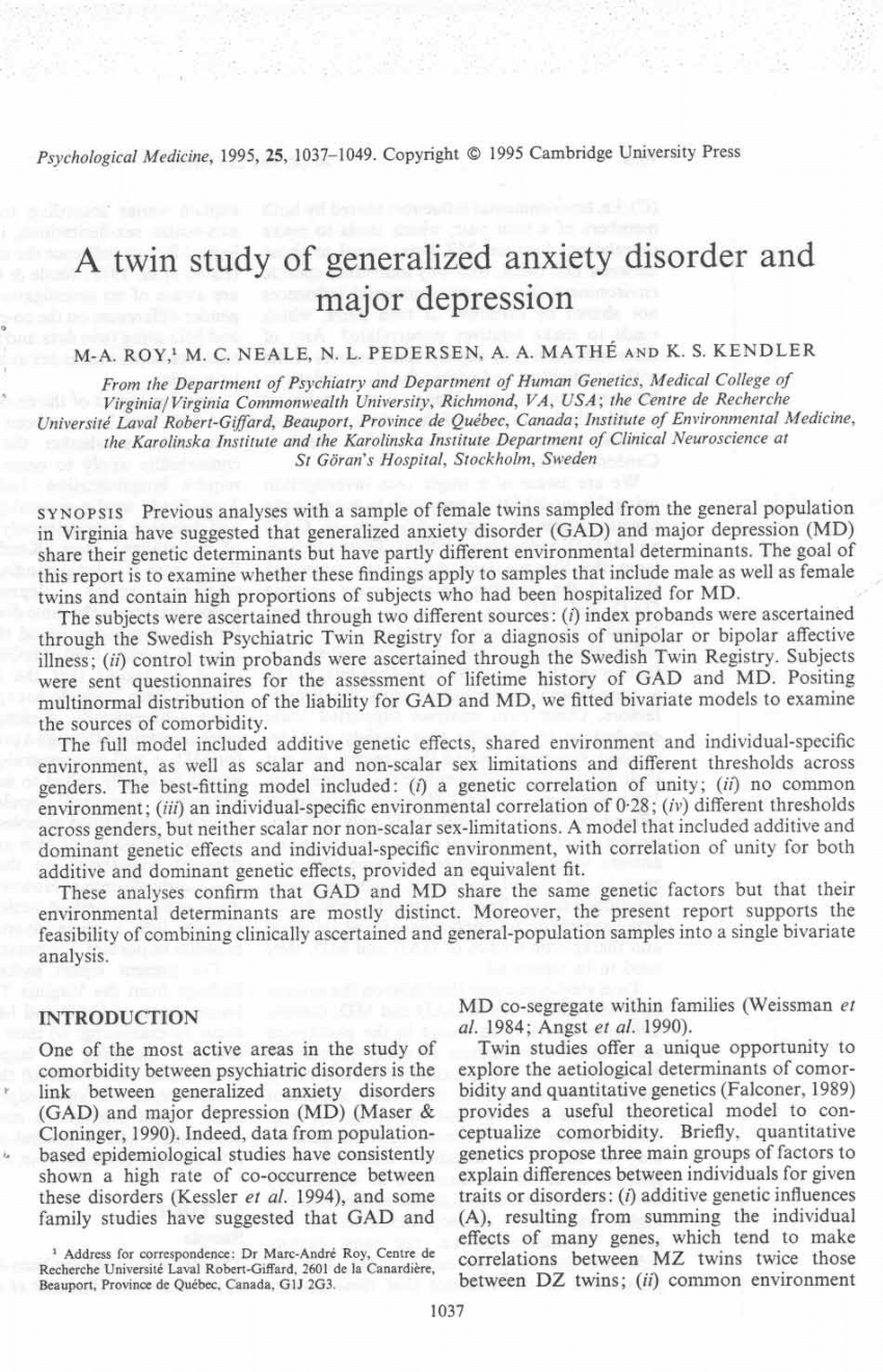 case study on major depression
