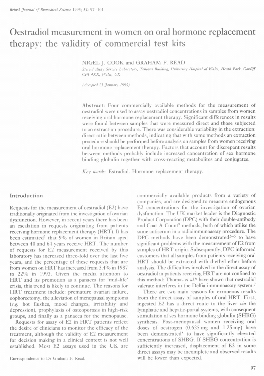 pdf-oestradiol-measurement-in-women-on-oral-hormone-replacement