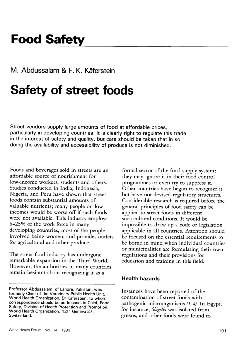 food safety research paper pdf