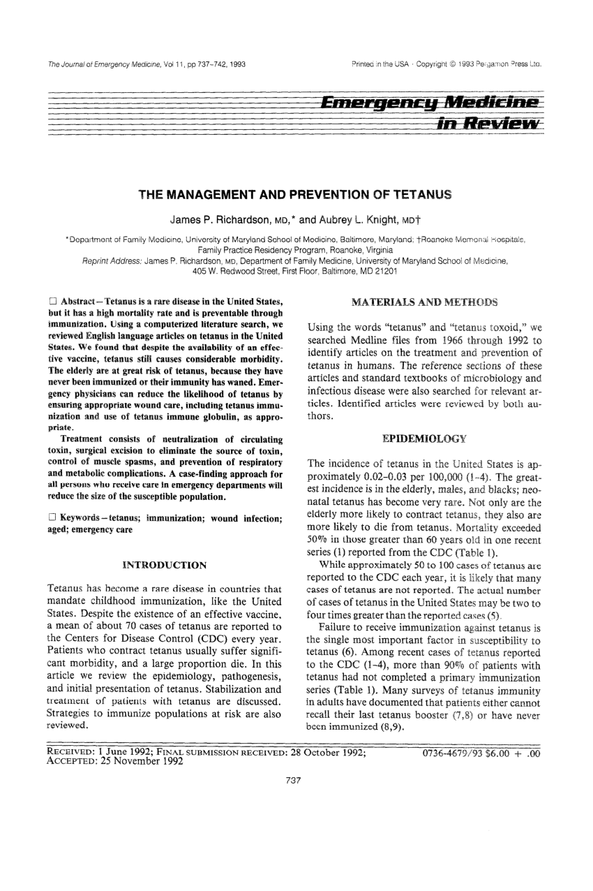 tetanus case study scribd