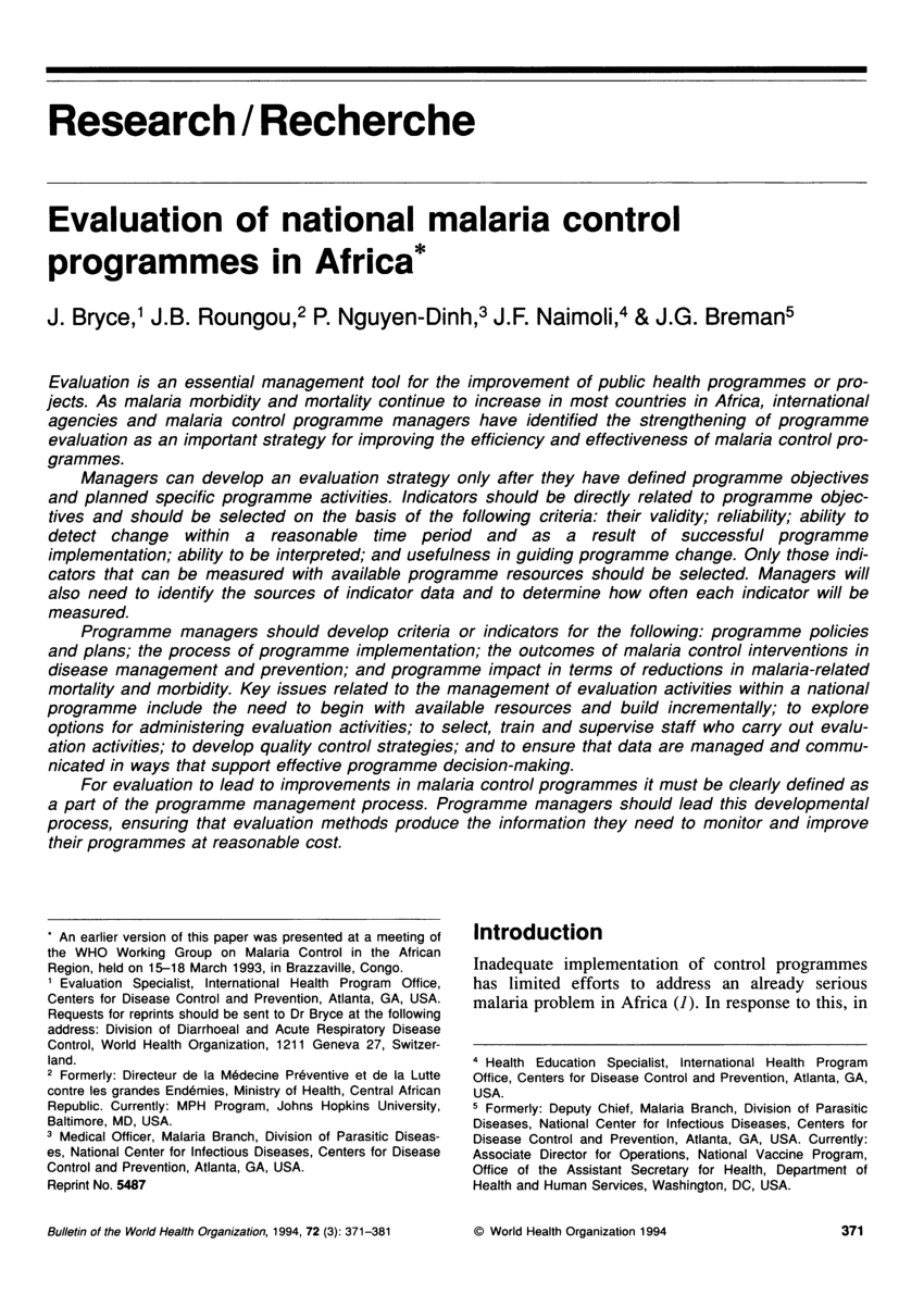 pdf-evaluation-of-national-malaria-control-programmes-in-africa