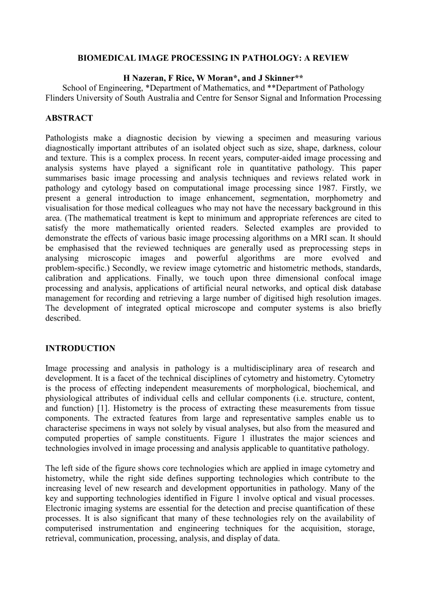 biomedical image processing research topics