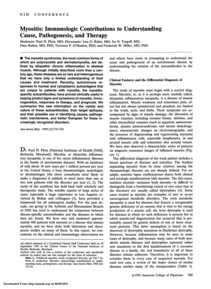 research papers on myositis