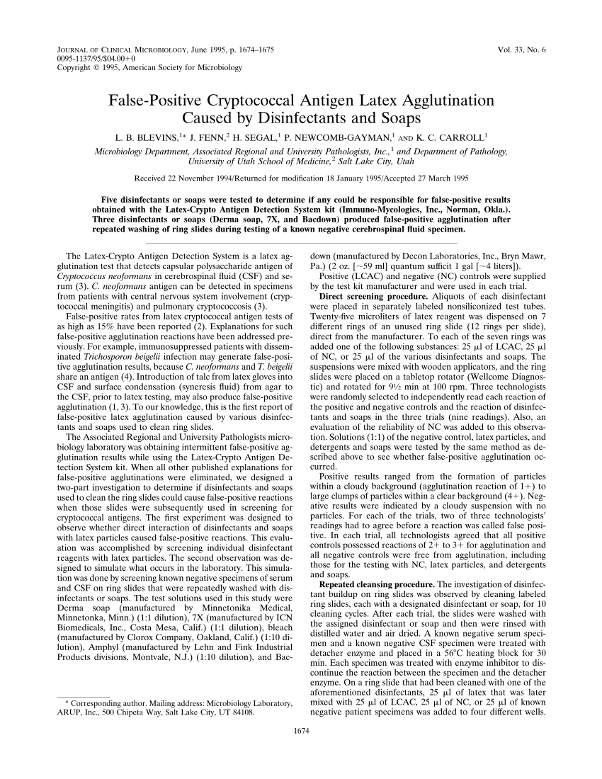 crypto antigen false positive