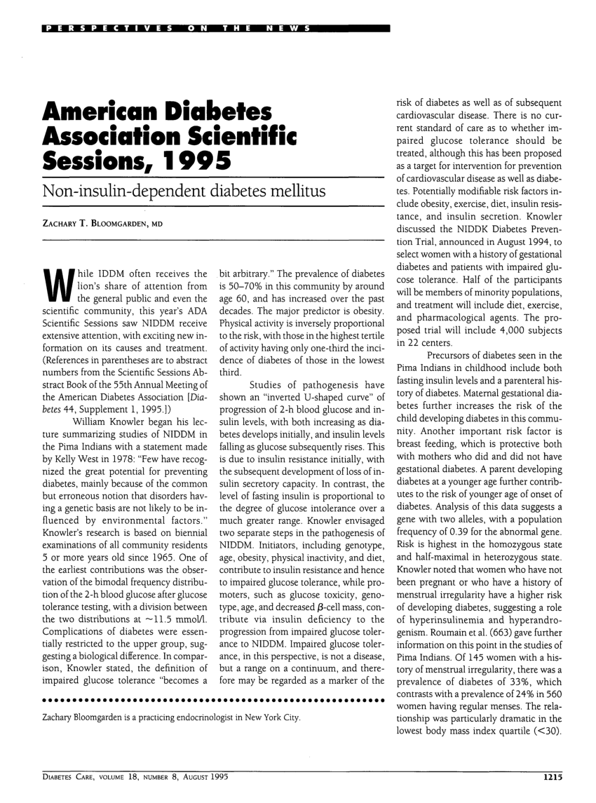 (PDF) American Diabetes Association Scientific Sessions, 1995 Non