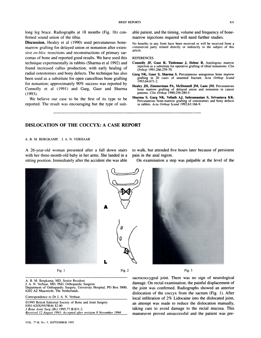 dislocation of coccyx rectal