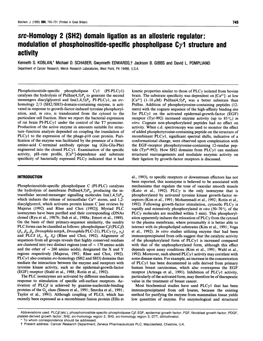 (PDF) Disruption of Phosphoinositide-Specific 