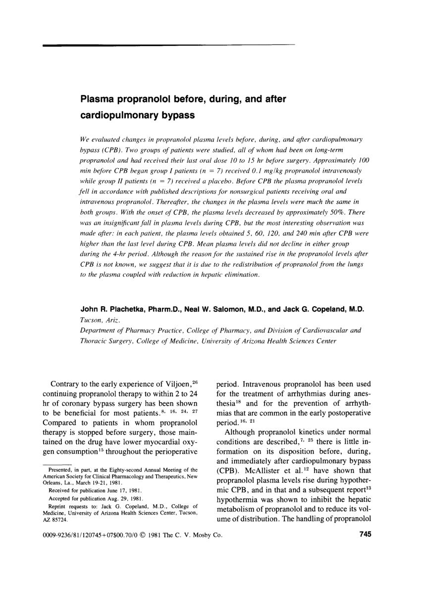 take propranolol before presentation