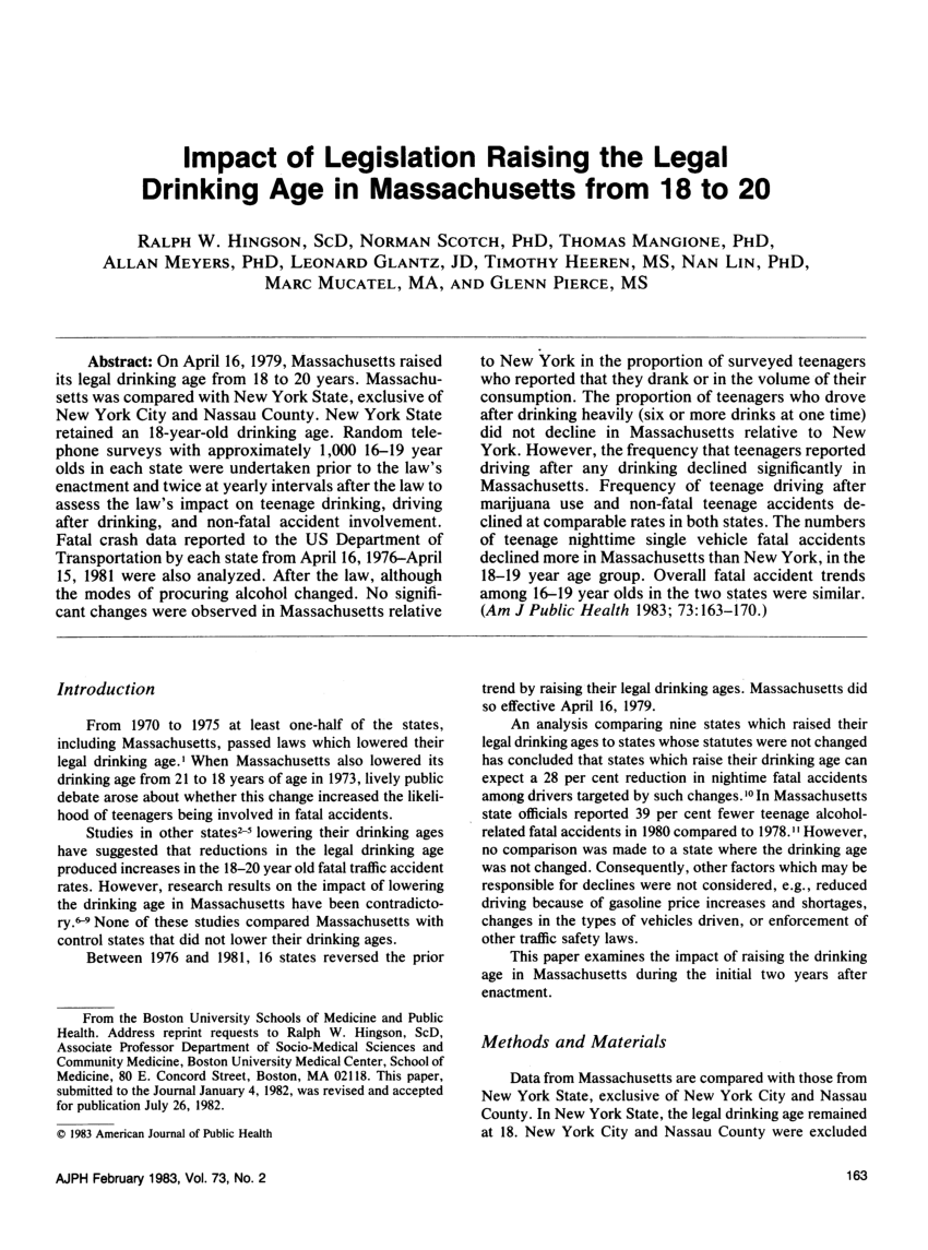 research on legal drinking