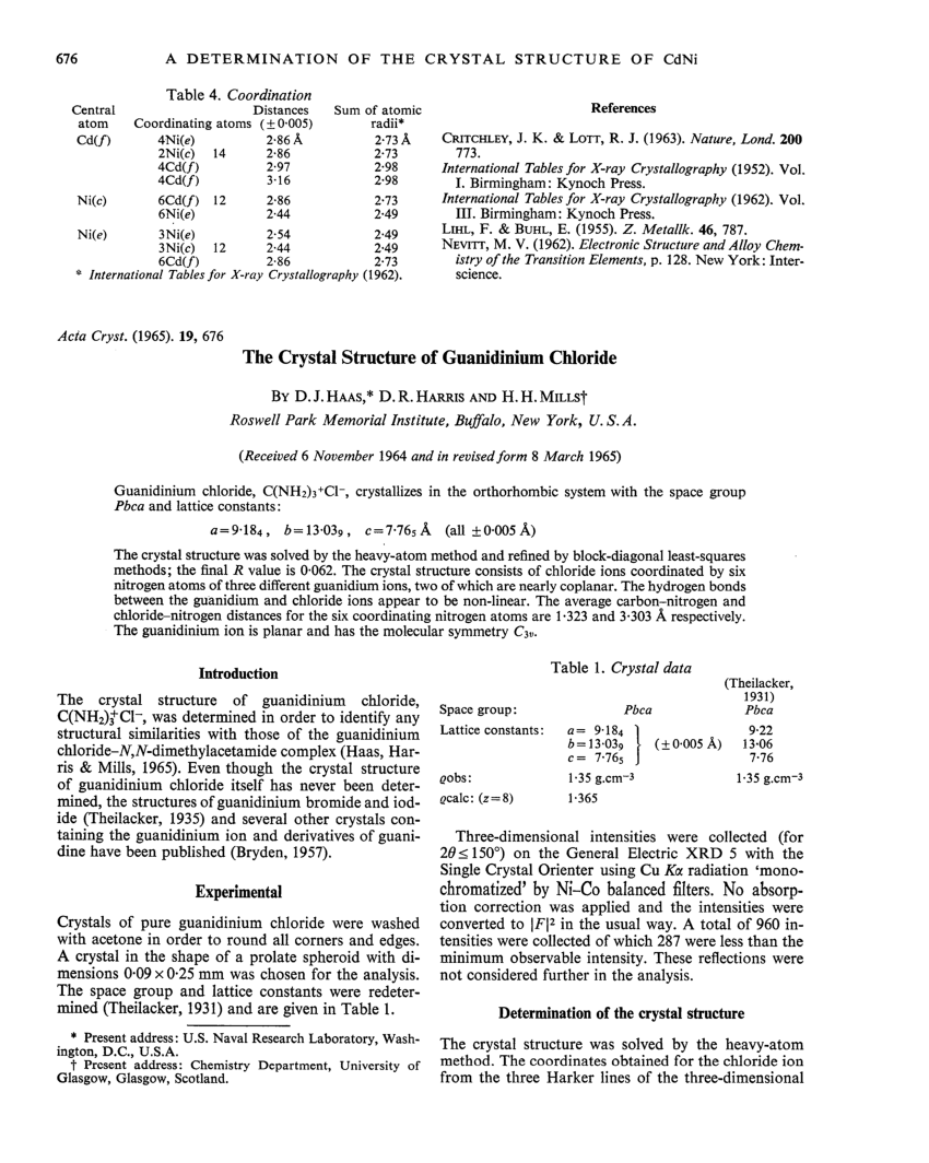 Pdf The Crystal Structure Of Guanidinium Chloride