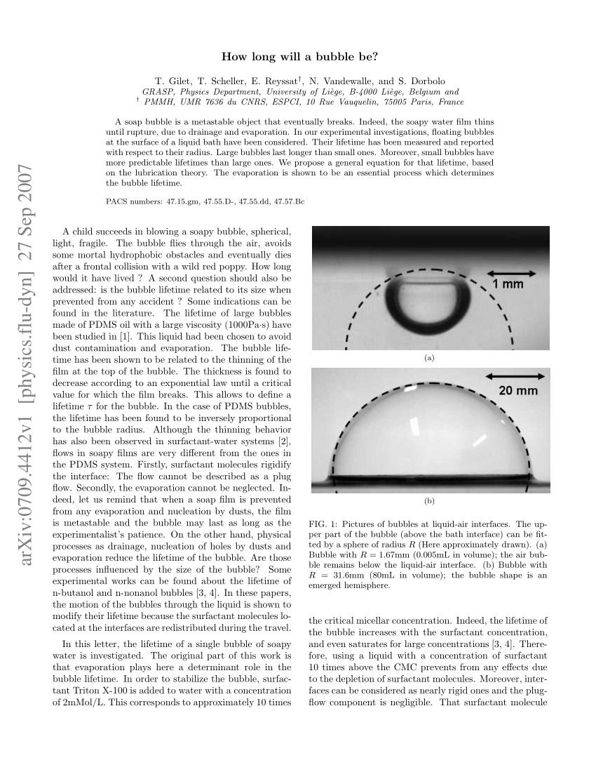 Physics - Record Lifetime for a Bubble