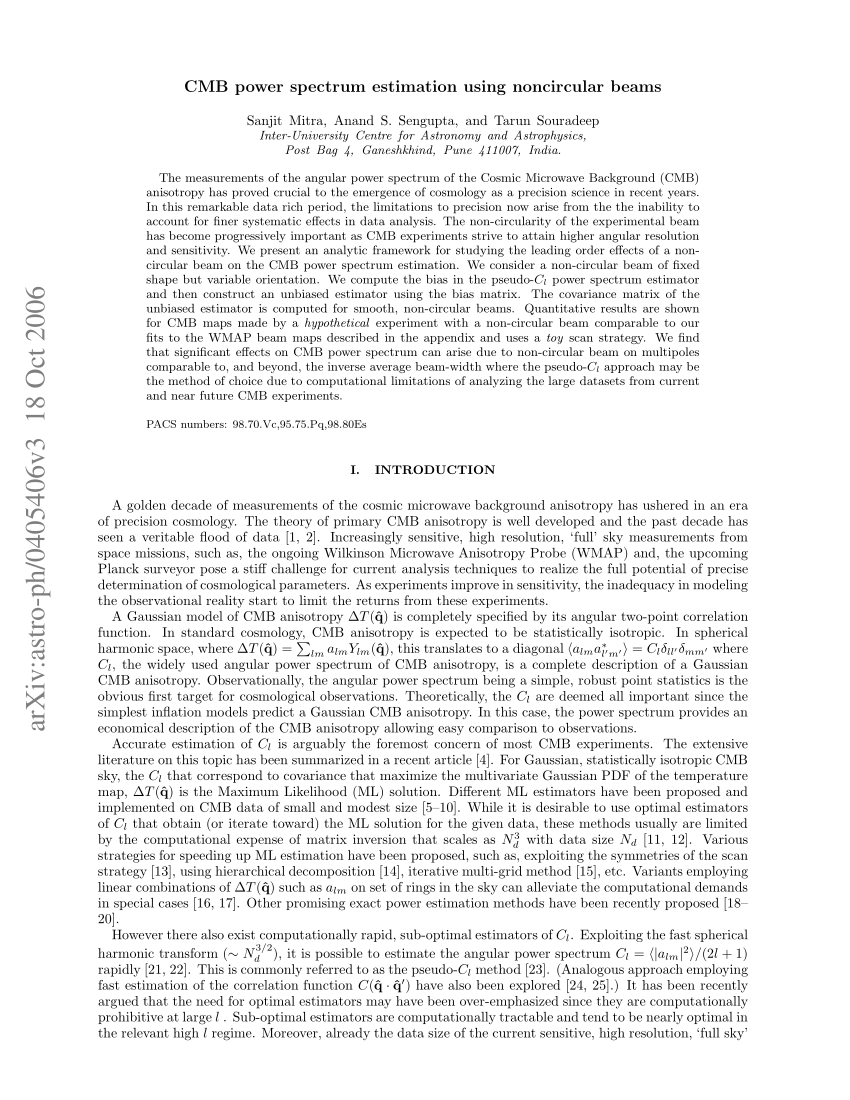 Pdf Cmb Power Spectrum Estimation Using Noncircular Beams