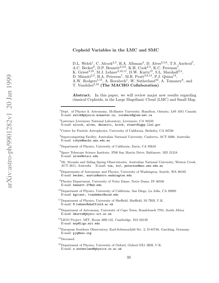 (PDF) Cepheid Variables in the LMC and SMC