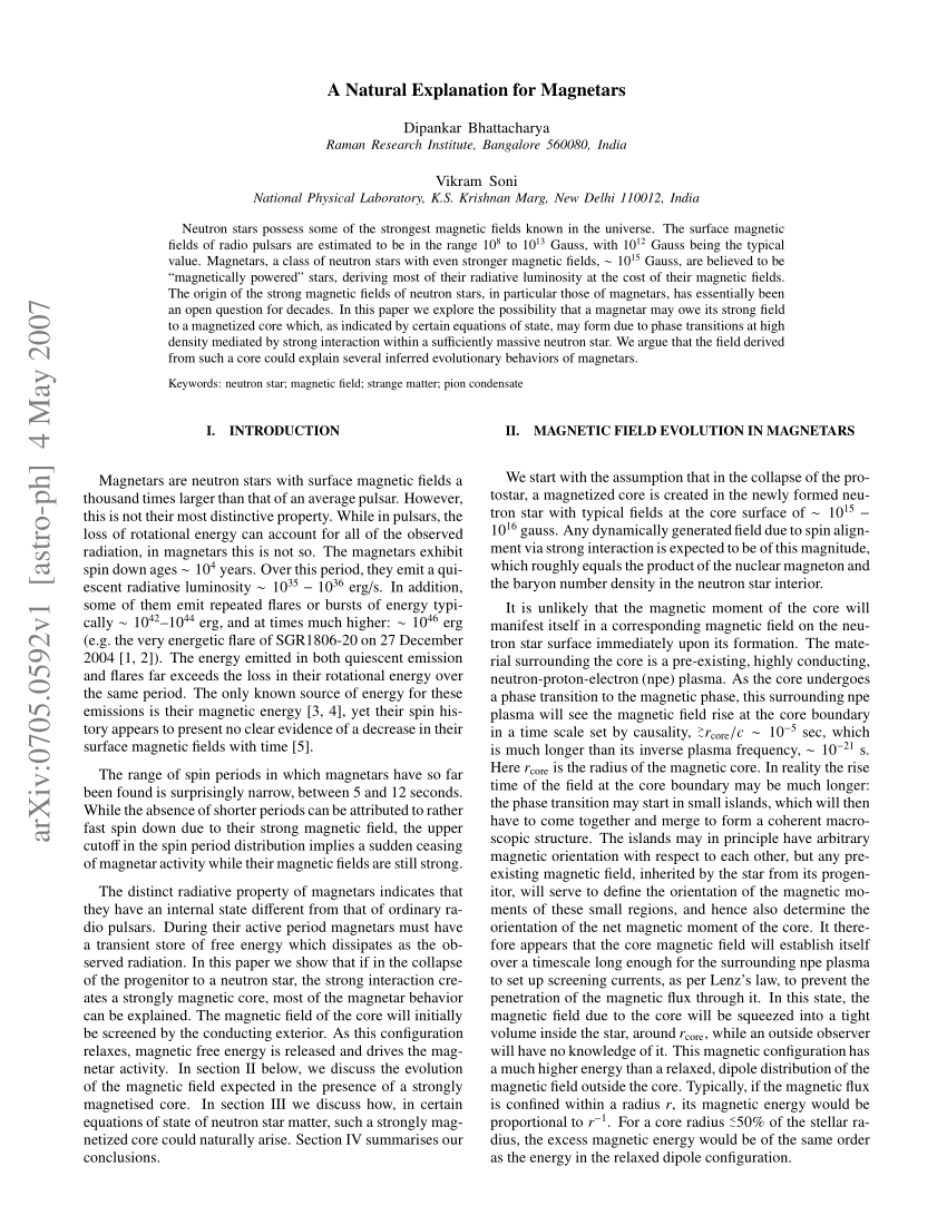 PDF) A Natural Explanation for Magnetars