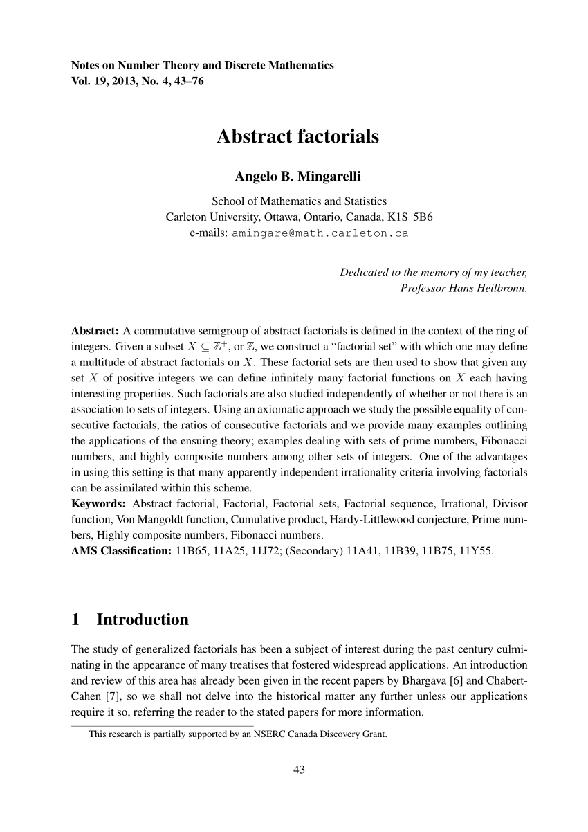 PDF) Abstract factorials