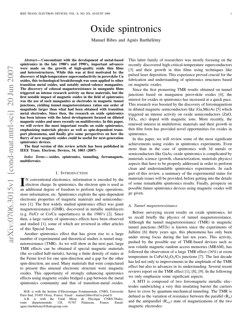 PDF) Oxide Spintronics