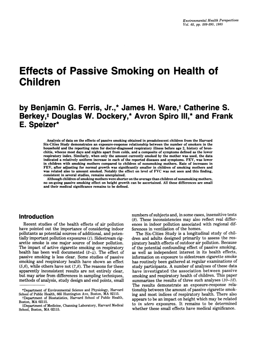 research paper on passive smoking