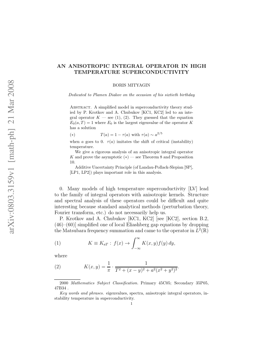 (PDF) An anisotropic integral operator in high temperature ...