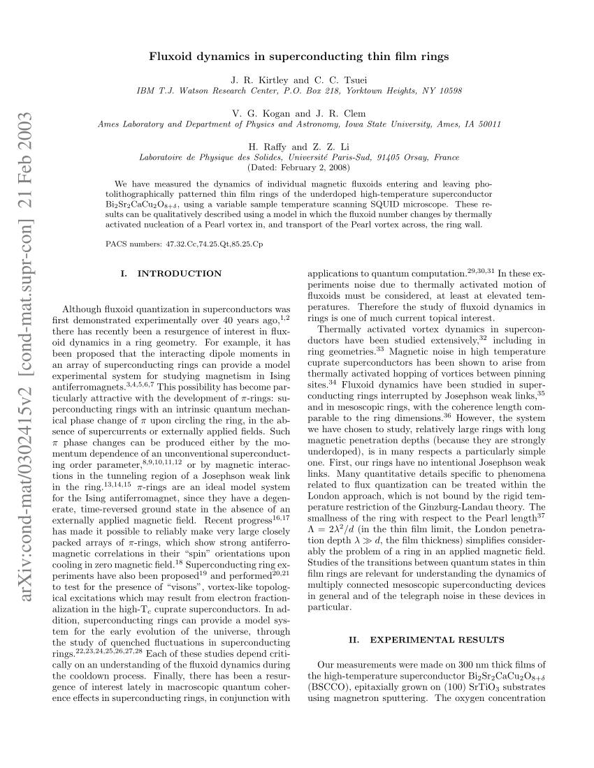 Pdf Fluxoid Dynamics In Superconducting Thin Film Rings