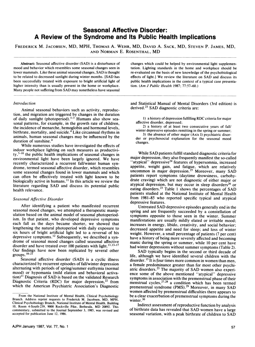 Seasonal Affective Disorder - National Institute of Mental Health
