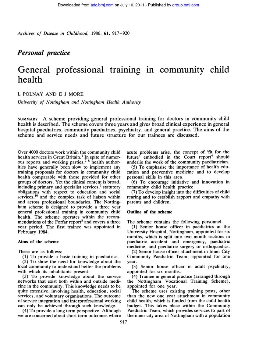 pdf-general-professional-training-in-community-child-health