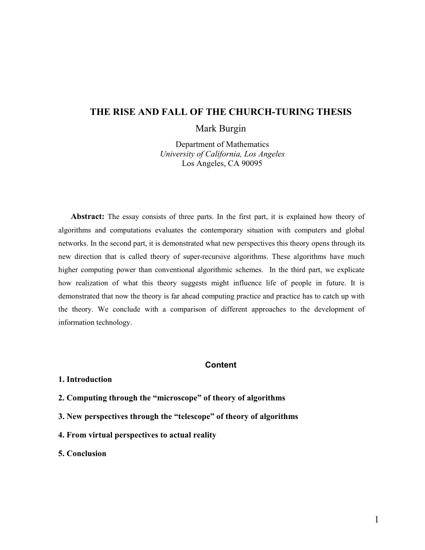 church turing thesis example