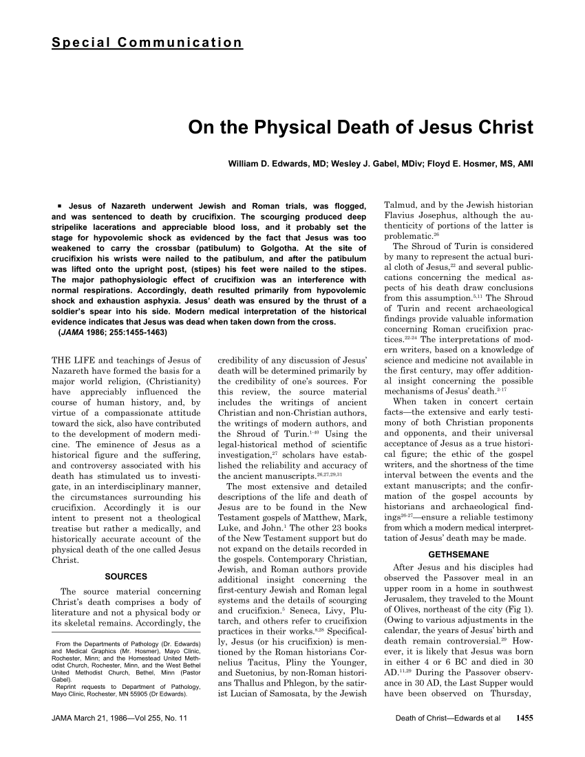 PDF On the Physical Death of Jesus Christ