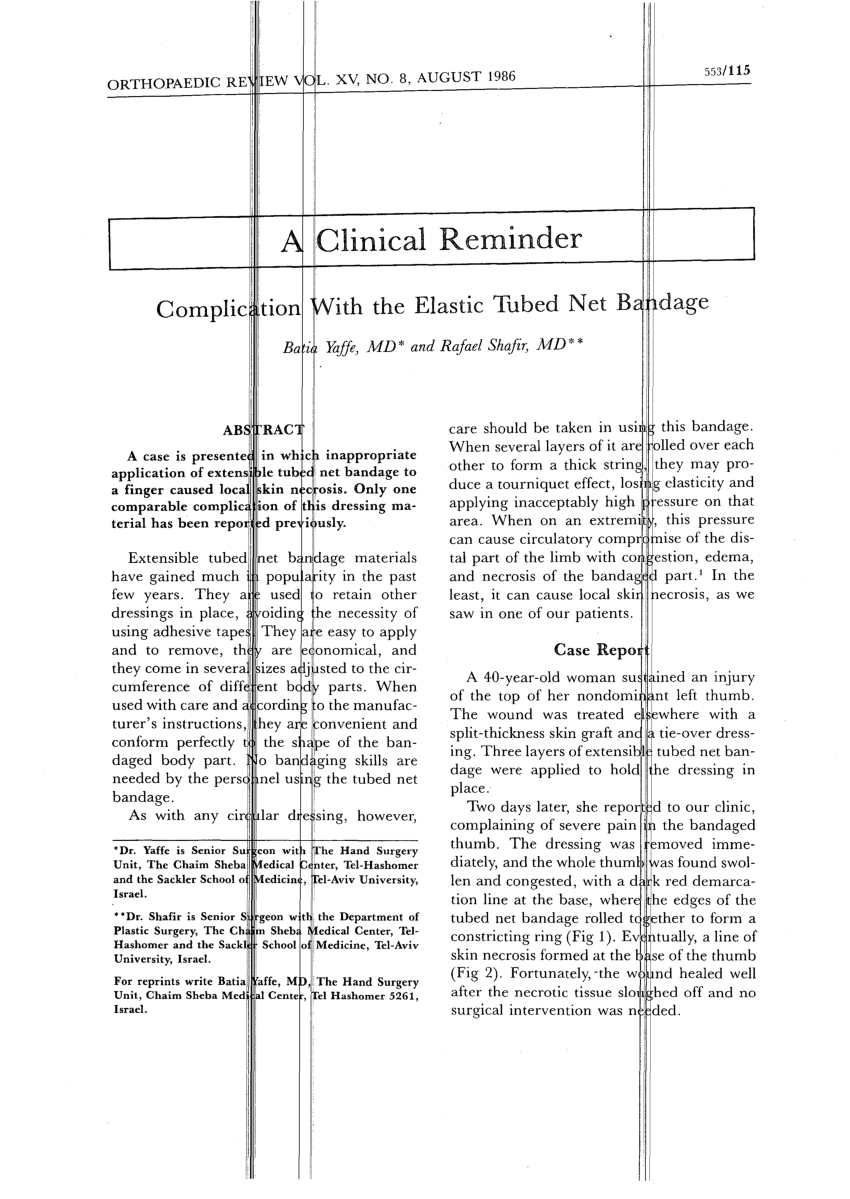 complication of bandaging