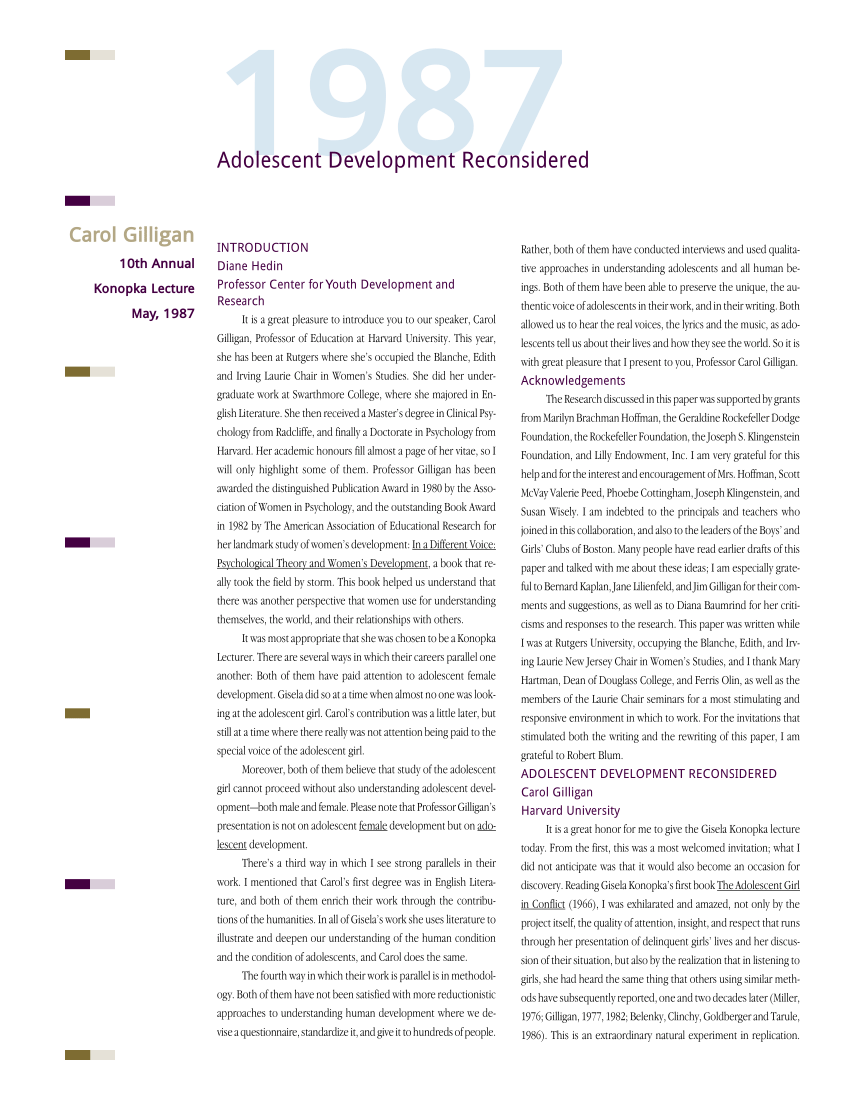 PDF Adolescent Development Reconsidered